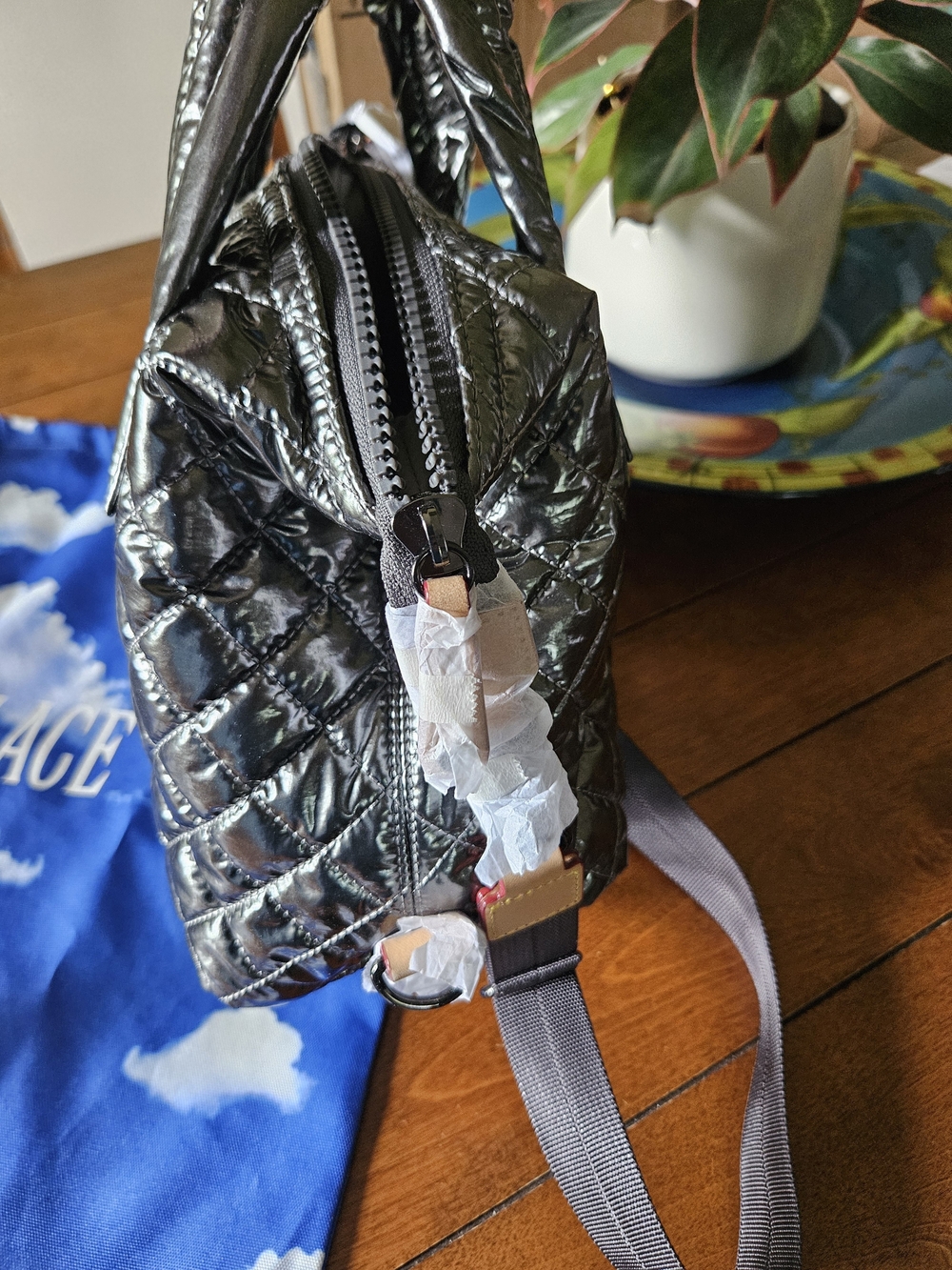 MZ Wallace Sutton Deluxe Crossbody Bag In Pewter Metallic - Picture 4 of 9